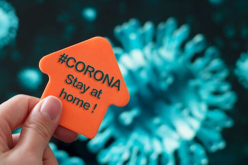 Corona Stay home Schild